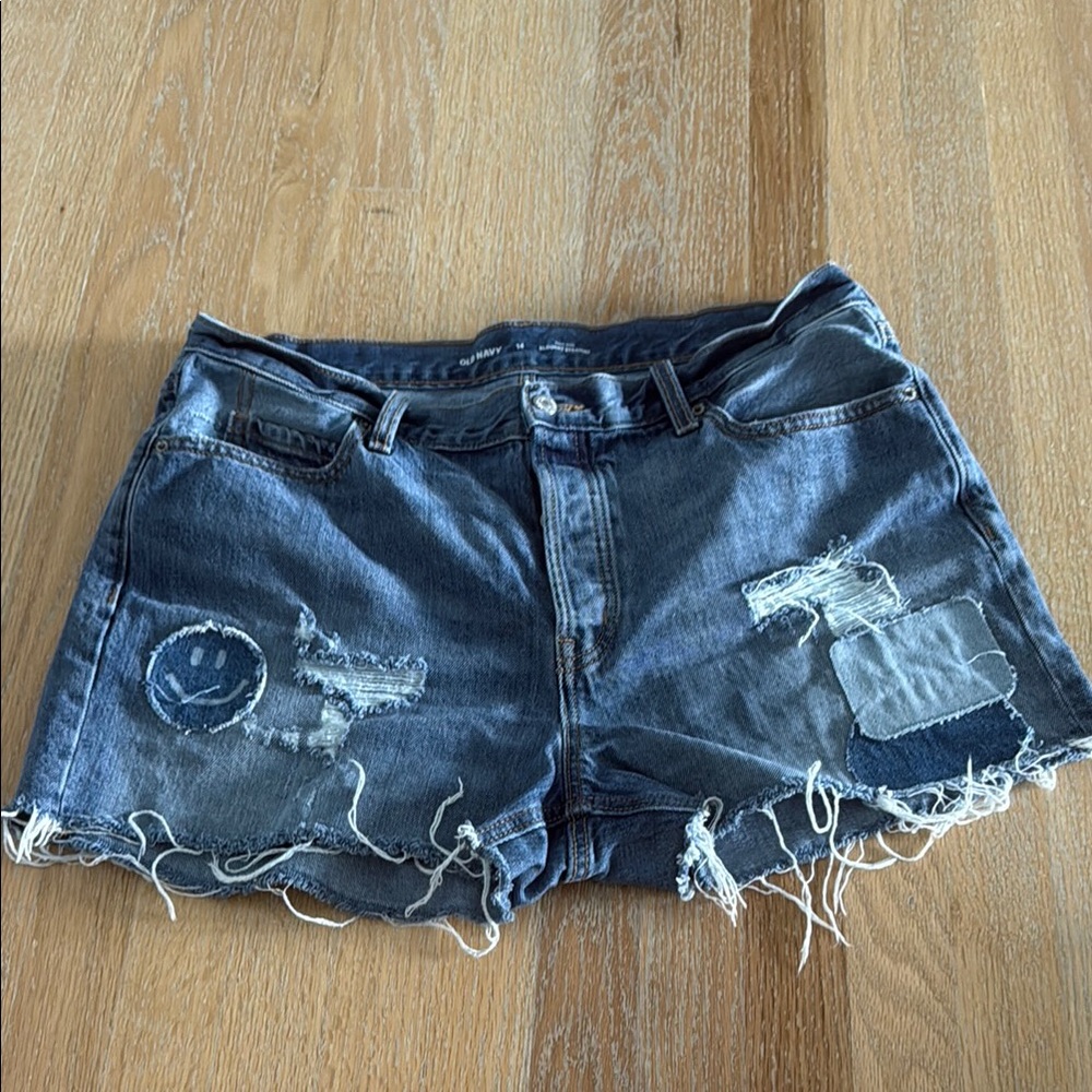 Old Navy Blue Jean Shorts Distressed Denim